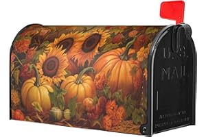Identiy Fall Pumpkins Sunflowers Mailbox Covers Magnetic Standard Size, Thanksgiving Autumn Harvest Magnetic Mailbox Covers 18"x21" for Holiday Yard Decor