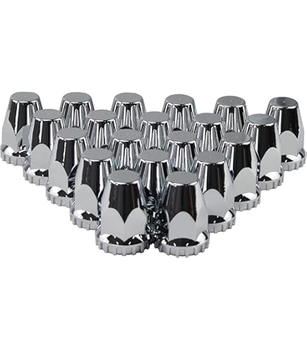 MRJLK 33mm Chrome ABS Plastic Screw-on Standard Or Spiked Lug Nut Covers Pack Of 40 Standard
