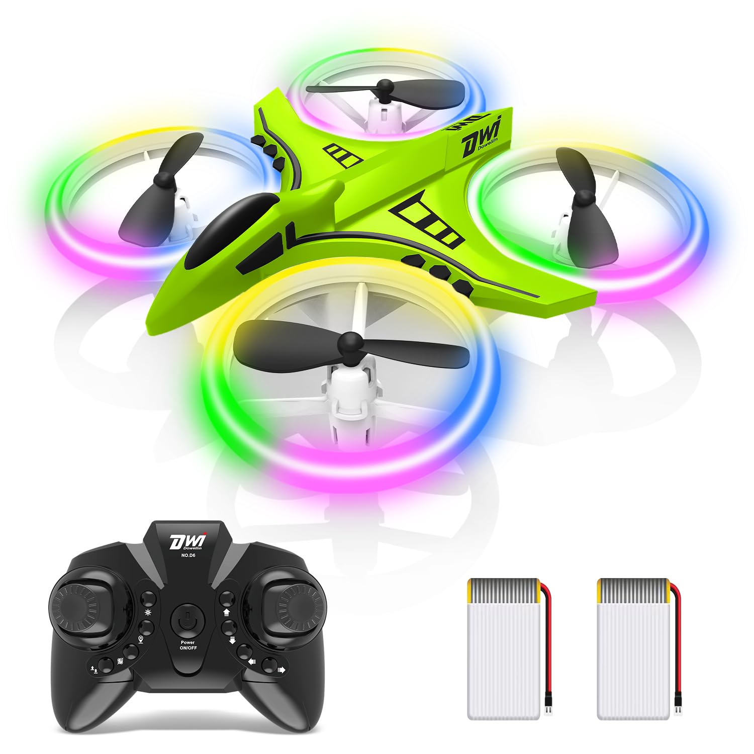 Photo 1 of **FOR PARTS ONLY / DAMAGED** wi Dowellin Mini Drone for Kids Crash Proof LED Night Lights One Key Take Off Landing Flips RC Remote Control Small Flying Toys Drones for Beginners Boys and Girls Adults Nano Quadcopter, Green