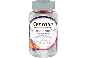 Centrum Women 50 Plus MultiGummies, Multivitamins/Minerals Gummies for Women 50+, Cherry, Berry, and Orange Flavours, 120 Gum