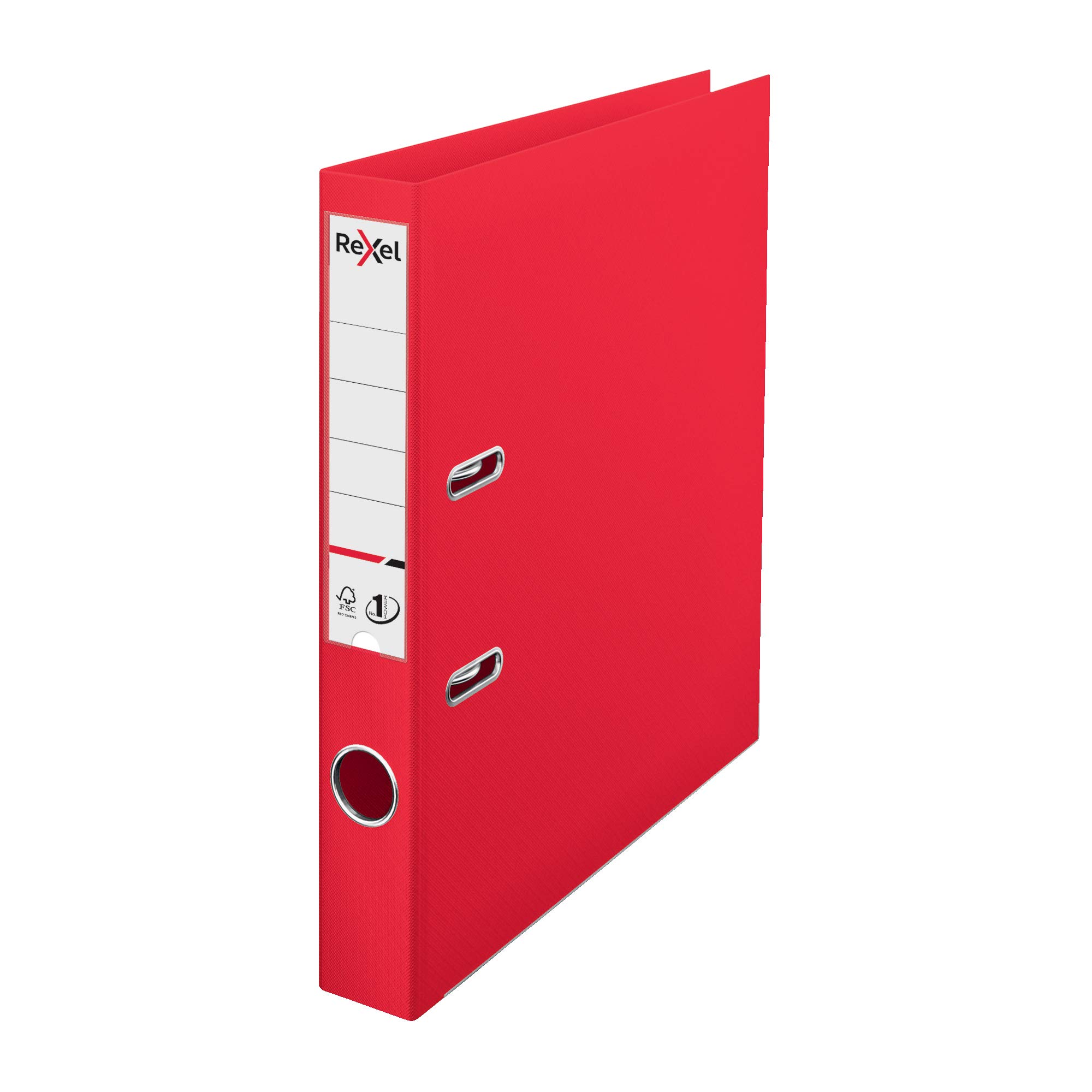 Rexel Choices, A4 Lever Arch File, 50 mm Spine, 350 Sheet Capacity, Plastic Cover, File Folder, 2115508, Light Red