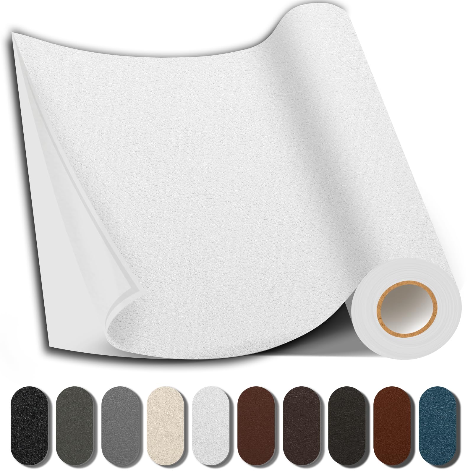 Photo 1 of Shagoom Leather Repair Patch, Repair Patch Self Adhesive Waterproof, DIY Large Leather Patches for Couches, Furniture, Kitchen Cabinets, Wall ?White, 3.5X79 Inch?