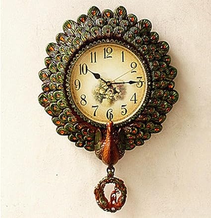 Amazon Com Wwj Stylish Peacock Clock Living Room Ideas