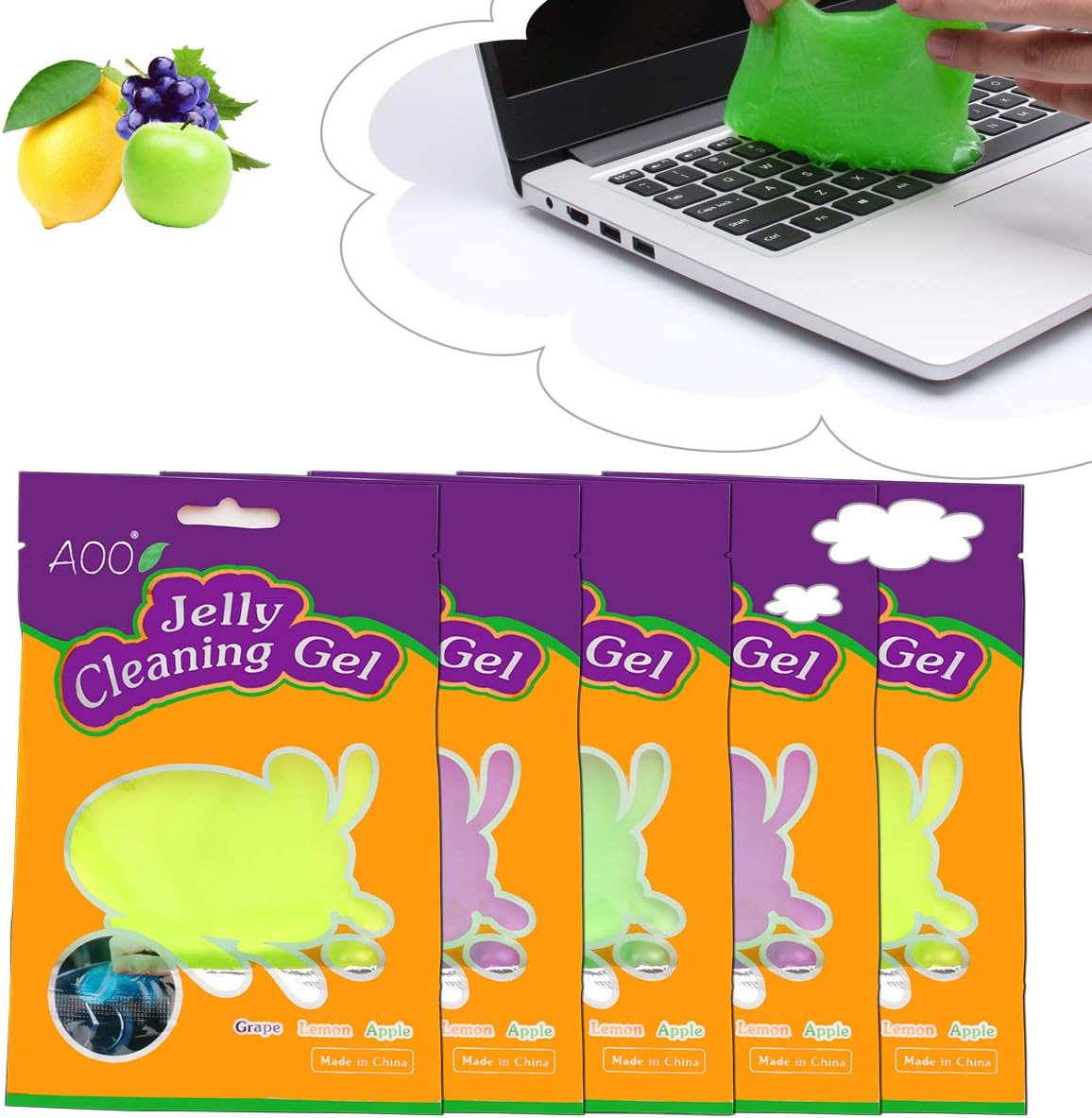AOO 5-Pack Keyboard Cleaner Universal Cleaning Gel for PC Tablet Laptop Keyboards, Car Vents, Cameras, Printers, Calculators