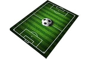 KEBEXXY Kids Rug Football Rug Soccer Field Rug Carpet for Boys Bedroom, Playmat Area Rugs for Kids Rooms,Childrens Non-Slip Basketball Rugs for Boys Girls Sports Room,Kids Rug 2.6X4 for Living Room Green