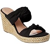Womens Slip on Espadrilles Wedges Sandals Slides Platform Bow Open Toe Summer Dressy Mules Shoes