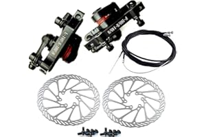 WIROJ BlueSunshine MTB BB8 Mechanical Disc Brake Front and Rear 160mm Whit Bolts and Cable