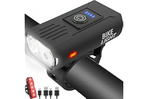 Victoper Bike Light, High Lumens Super Bright Bicycle Lite, 6+4 Modes USB Rechargeable Bike Headlight & Taillight Set, Waterproof Safety Bike Front & Rearlight for Road, Mountain, Night Riding