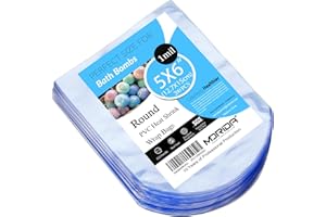 MORIDA 200 pcs 5X6 inch Bath Bomb Heat Shrink Wrap Bags Round PVC Wrappers for Bath Bombs, Soaps, Cookies, and DIY Handmade Crafts, Odorless Food Safety Quality