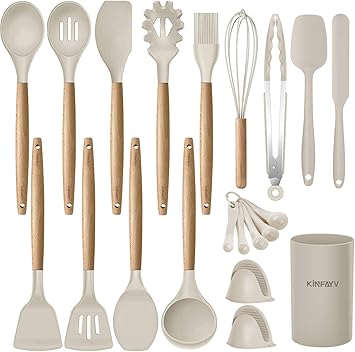 KINFAYV Silicone Cooking Utensils Kitchen Utensil Set