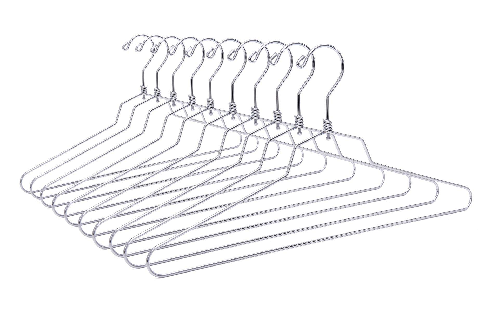 Quality Metal Hangers 30 Pack Heavy Duty Anti Theft Wire Hangers For Suits, Coats, Jackets Gyms, Retail Stores, Hotels 200LB Capacity (30, Gold