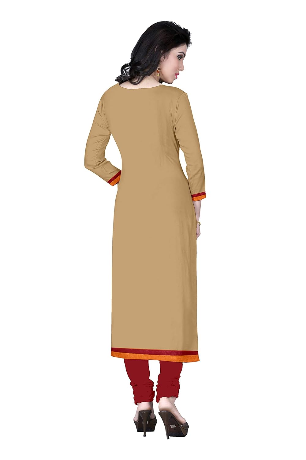 oomph! women's unstitched cotton blend salwar suit dupatta material - tortilla brown