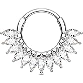 Jewseen 316L Surgical Steel Septum Rings 16g Septum Jewelry Daith Earrings Tragus Helix Piercing Jewelry for Women