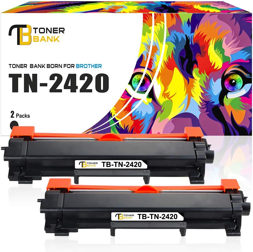 Toner Bank Compatible Toner Cartridge Replacement for TN2420 TN-2420 B2420P for Brother HL-L2350DW MFC-L2710DW HL-L2370DN DCP-L2510D DCP-L2530DW MFC L2750DW HL L2375DW L2310D MFC L2710DN L2730DW 2Pack