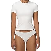 Sunzel Short Sleeve Shirts for Women Slim Fit Double Lined T Shirt with Crew Neck Basic Summer Tops for Workout & Casual