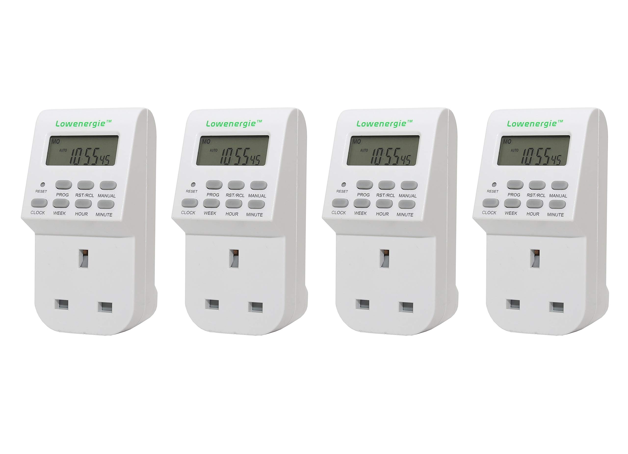 Lowenergie 7 Day Programmable Digital Plug-In Electronic Timer socket 12-24 hour (4)