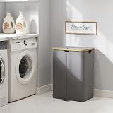 Lifewit 145L Laundry Basket with Lid - 2 Removable Bags, Bamboo Handles view 9
