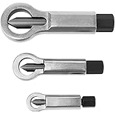 QWORK 3 Set Nut Screw Splitter Set Nut Remover Tools, Nut Splitter Cracker, Rusted Nut Breaker, Steel Nut Remover Extractor Tools, Manual Pressure Nut Cracker Metal Splitter