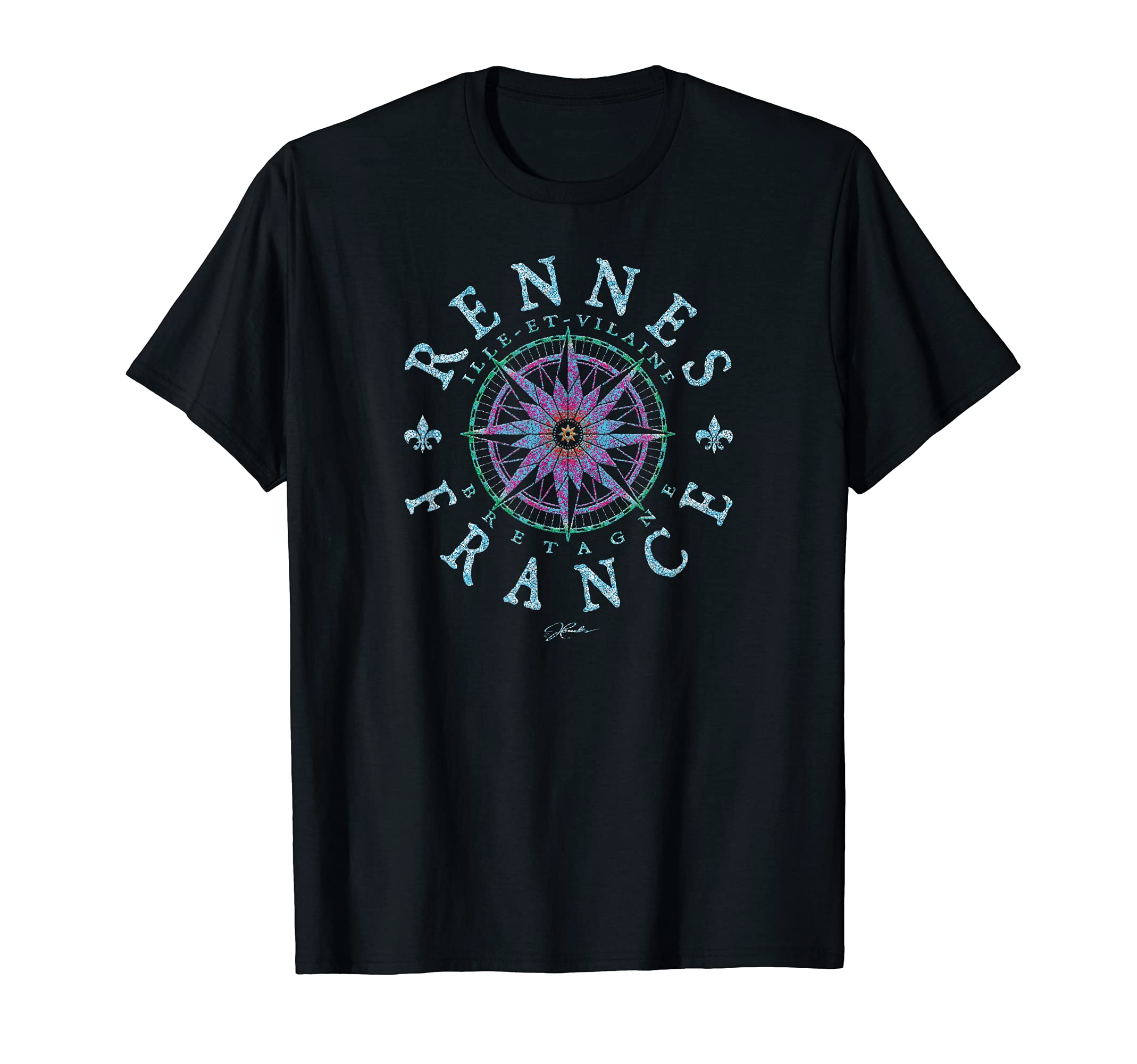 JCombs: Rennes, Brittany, France, Compass Rose T-Shirt
