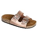 Solemate Women's Casual Buckle Straps Sandals Flip Flop Platform Footbed (11, Rose Gold)