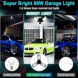 LED Garage Light, 80W 8000 Lumen Ceiling Lights