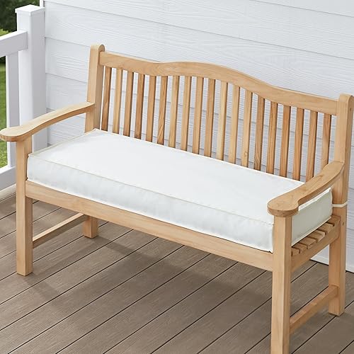 WEOAVRY Outdoor Wicker Patio Bench seat Cushions, Durable Anti-Slip Waterproof Garden Thick Bench Cushions for Outdoor Indoor Furniture Beige.