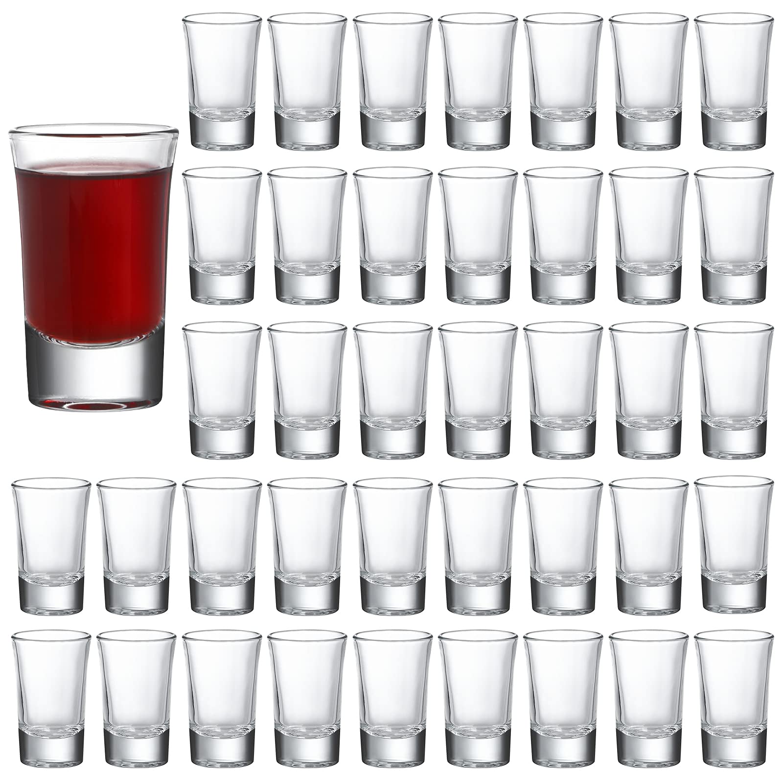 Photo 1 of Crazystorey 40 Pack Heavy Base Shot Glasses, 1.4oz Whiskey Shot Glass Set Small Glass Cups for Liqueur Spirits Bar Party Favor Housewarming Gift