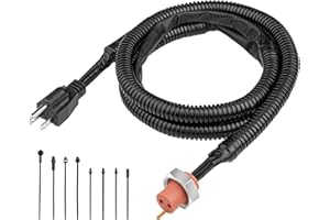 TECREDDY 6Ft 16AWG Engine Block Heater Cord 68223419AA Compatible with 2014-2018 Dodge Ram 6.7L Cummins Diesel Engine Block Heaters 2500 3500 4500 5500