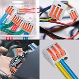 Preciva 100pcs Wire Connectors Lever Nut Assortment 2 3 5 Port Electrical Cable view 7