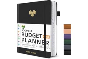 Soomeet Budget Planner with Monthly Tabs,Large Size, Budgeting Journal and Budget Book to Control Your Money, Hardcover (Black)