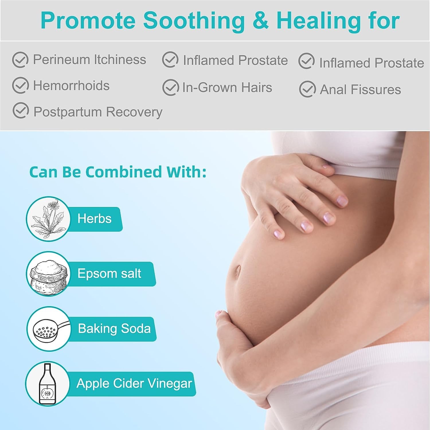 Electric Sitz Bath, Sitz Bath for Hemorrhoids, Sitz Bath for Toilet Seat, Sitz Bath for Postpartum Care, Sits Bath Kit for Women, Automatic Flushing, Foldable, Fits Universal Toilet