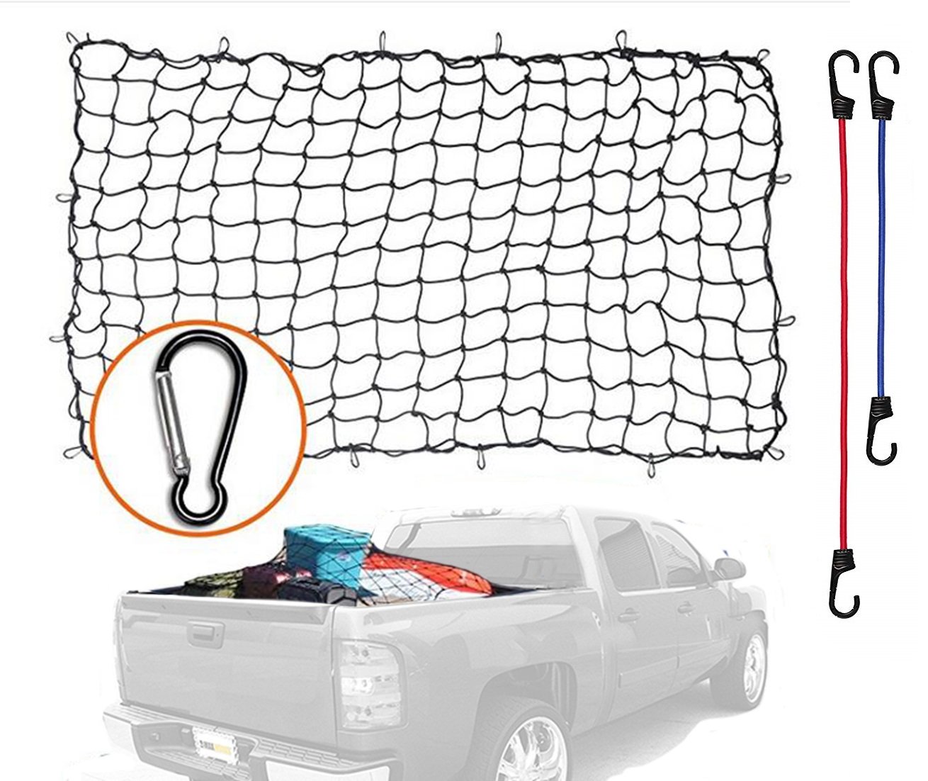 Buy 4'x6' Super Duty Bungee Cargo Net for Truck Bed Stretches to 8'x12