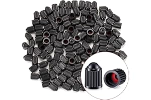 KURAMI Tire Valve Stem Caps 200 Pcs,Black Plastic Valve Caps with Sealing Ring,Valve Stem Caps General for Cars,Bicycles,Moto