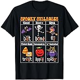 Spooky Syllables Teacher Funny Halloween Educational Kids T-Shirt