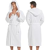 UTJZIB Mens Robe with Hood-Classic Terry Cloth Bathrobe for Men,Soft Knee Length Bathrobes