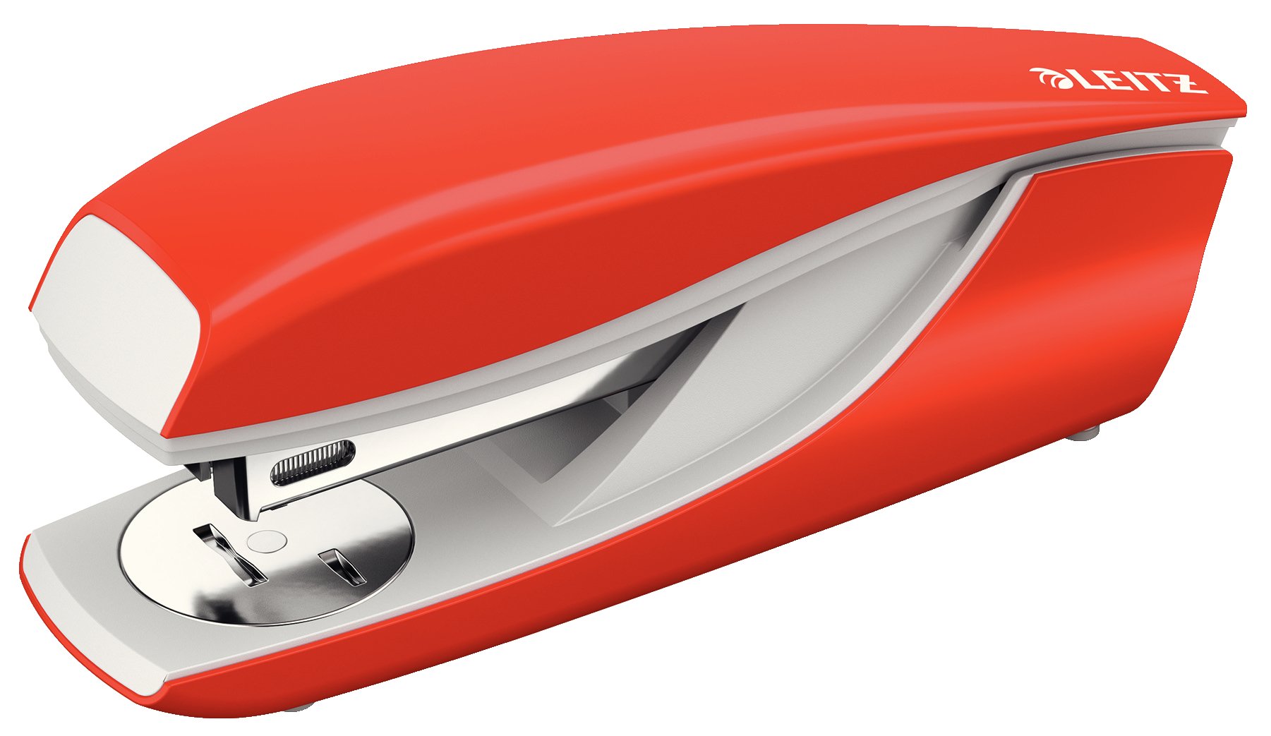 Leitz Office Stapler for 30 Sheets (80 g/m2 paper), Metal Stapler with Plastic Elements, 200 x 24/6 and 26/6 Staples, NeXXt Series, Light Red, 55020020