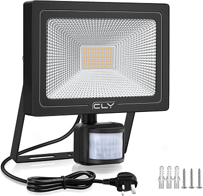 CLV 35W Plug in Security Light with Motion Sensor UK Plug 3000LM IP66