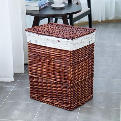 Gran Capacidad Cestos para la Colada Ratán Tejido a Mano de Lavandería