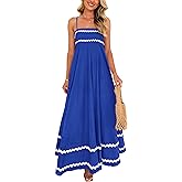 PRETTYGARDEN Women's 2026 Summer Flowy Maxi Dress Casual Sleeveless Spaghetti Strap Ruffle Beach Long Dresses