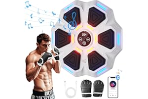 PURUYE 2025 New Music Boxing Machine，Smart Bluetooth Boxing Machine，Music Punch Machine for Kids and Adults，Boxing Music Trainer，Equipment for Home, Office, Gym（White）
