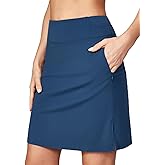 Heathyoga Knee Length Skorts for Woman Golf Skirts for Women Long Skorts Skirts for Women with Pockets Tennis Skirt Skort
