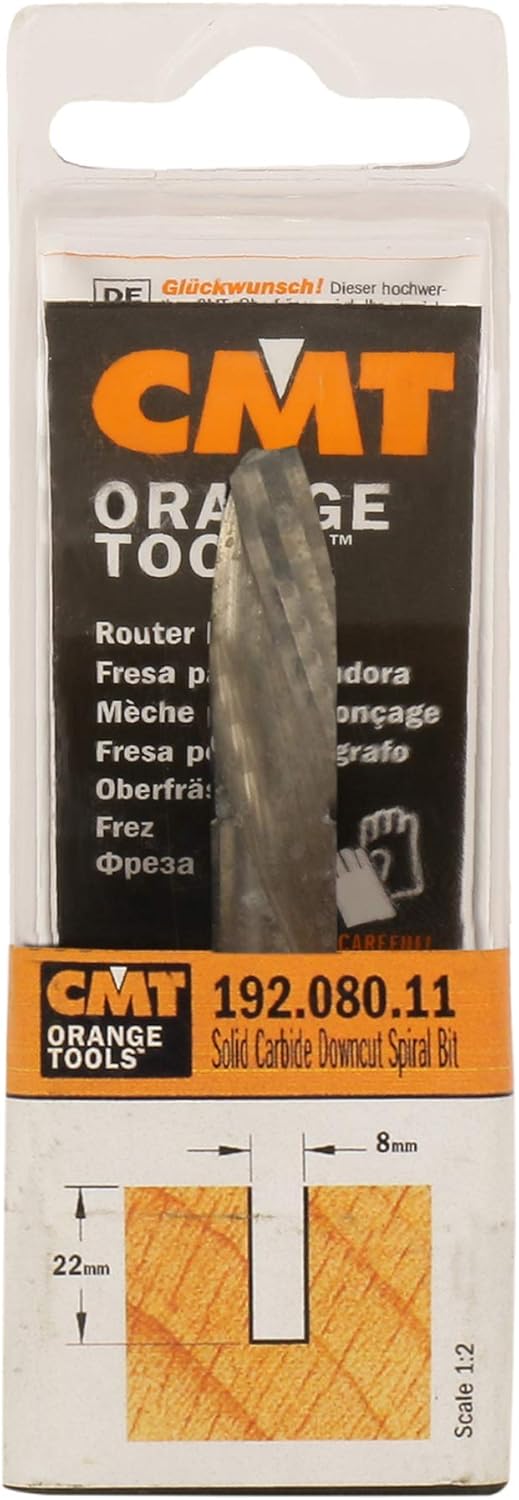 CMT Orange Tools 192.082.11 - Strawberry Helical Z2 neg. D 8 x 42 x 90 HWM DX, 8 mm x 42 mm