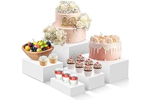 5 Pcs Buffet Risers, Risers Display Stands for Buffet Table, Acrylic Dessert Risers, Food Risers for Catering, Display Stands