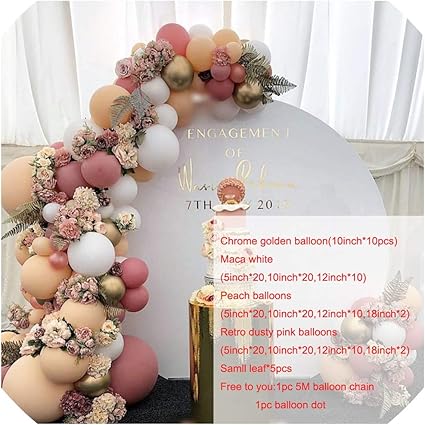 Amazon Com 171pcs Diy Retro Dusty Pink Peach Balloon Garland Arch