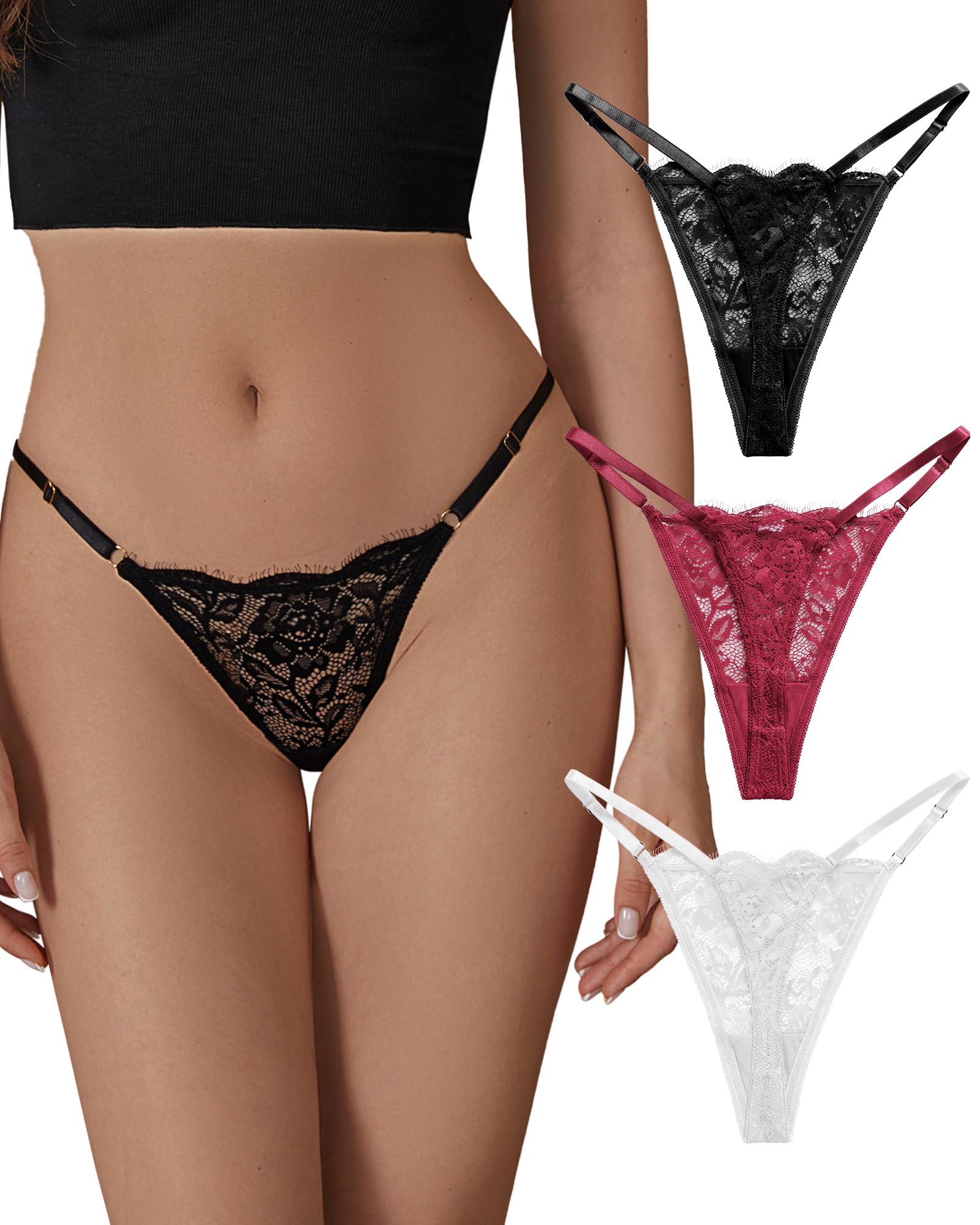 SHARICCA Lace G String Thongs For Women Comfort Sexy Underwear SHARICCA Lace G String Thongs For Women Comfort Sexy Underwear