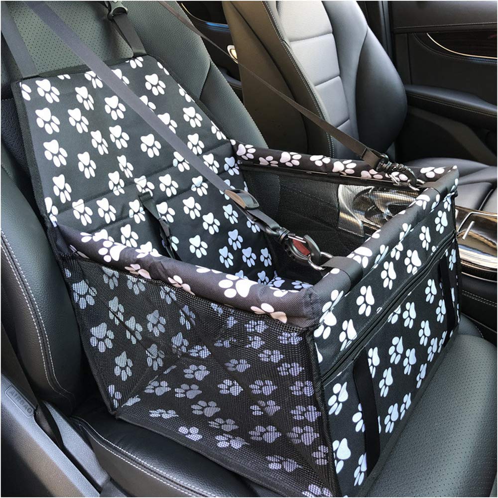 MENGQI Dog Car Seat Upgrade, Dog Booster Car Seat Cover Suitable for Small and Medium-sized Dogs Washable, Foldable and Breathable,With Clip-On Safety Leash and PVC Support Tube and buckle