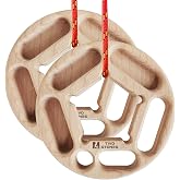 TWO STONES Portable Hangboard Rock Climbing, Pull Up Rings as Portable Rock Climbing Training Board with Pockets and Edges for Rock Climbers