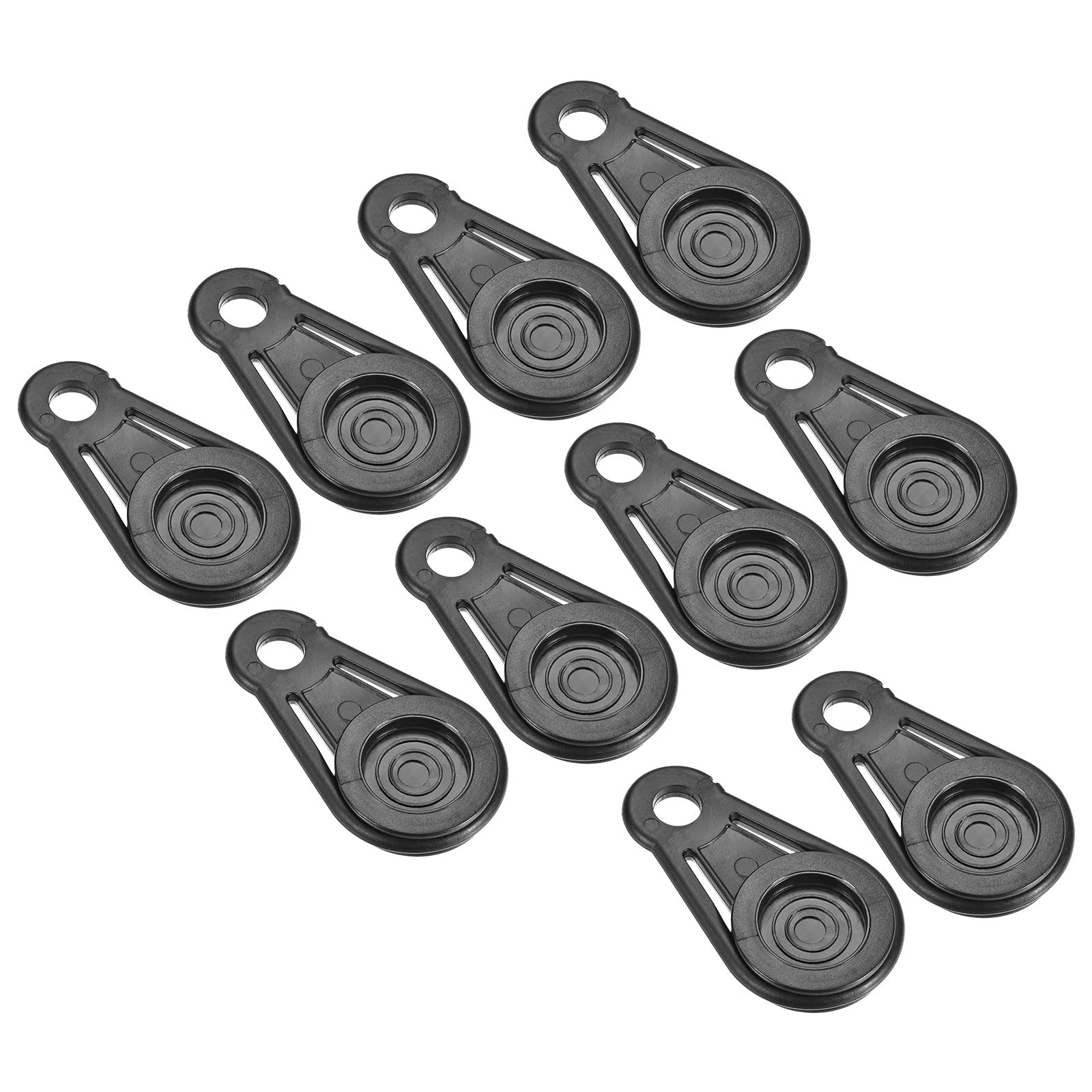 M METERXITY 16 Pack Tarp Grabbers Tent Clips - Outdoor Waterproof Sun Shade Canopy Tent Movable Tarp Clips, Apply to Camping Hiking (12mm, Black)