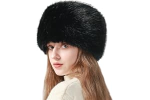 KAZZHA Russian Hats for Women Ladies Ushanka Fluffy Fur Hat Winter Fuzzy Ski Snow Hat Cossack Furry Cap Warm Bucket Hat