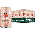 OLIPOP Prebiotic Soda Pop, Peaches & Cream, A New Kind of Soda Packed with Prebiotics, Fiber, and Botanicals, Gluten Free, Vegan, GMO Free, 12oz (12-Cans)